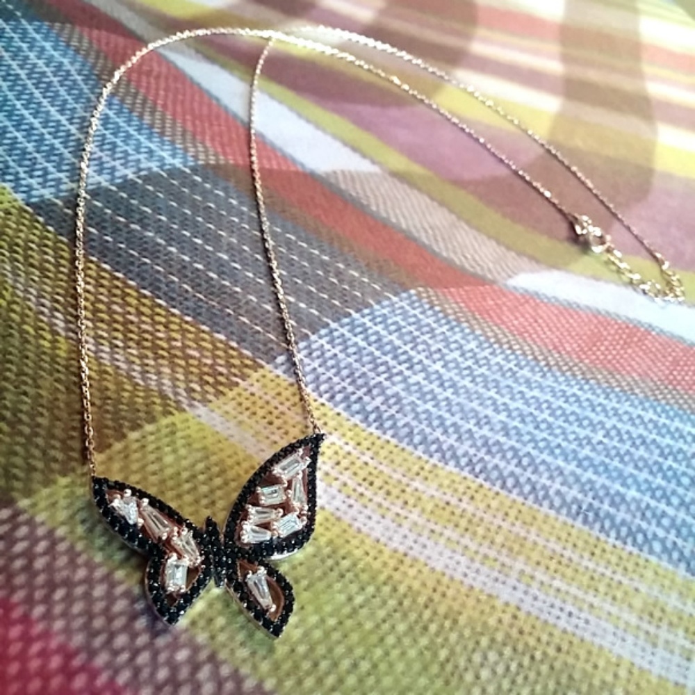 BUTTERFLY PENDANT NECKLACE IN STERLING SILVER